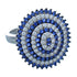 Blue And White Cubic Zirconia Sterling Silver Ring Size 6-3/4 AS54979